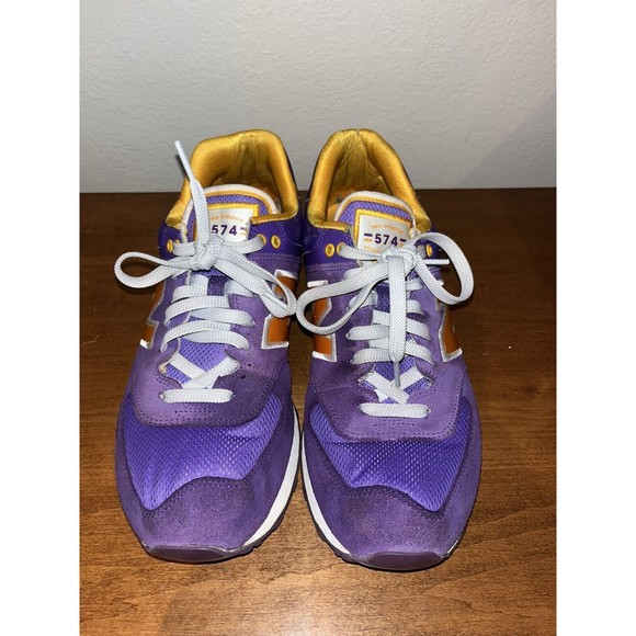 New Balance 574 Stadium Jacket Running Shoes Mens 9.5 Womens 11 LSU LA Lakers - Picture 4 of 9